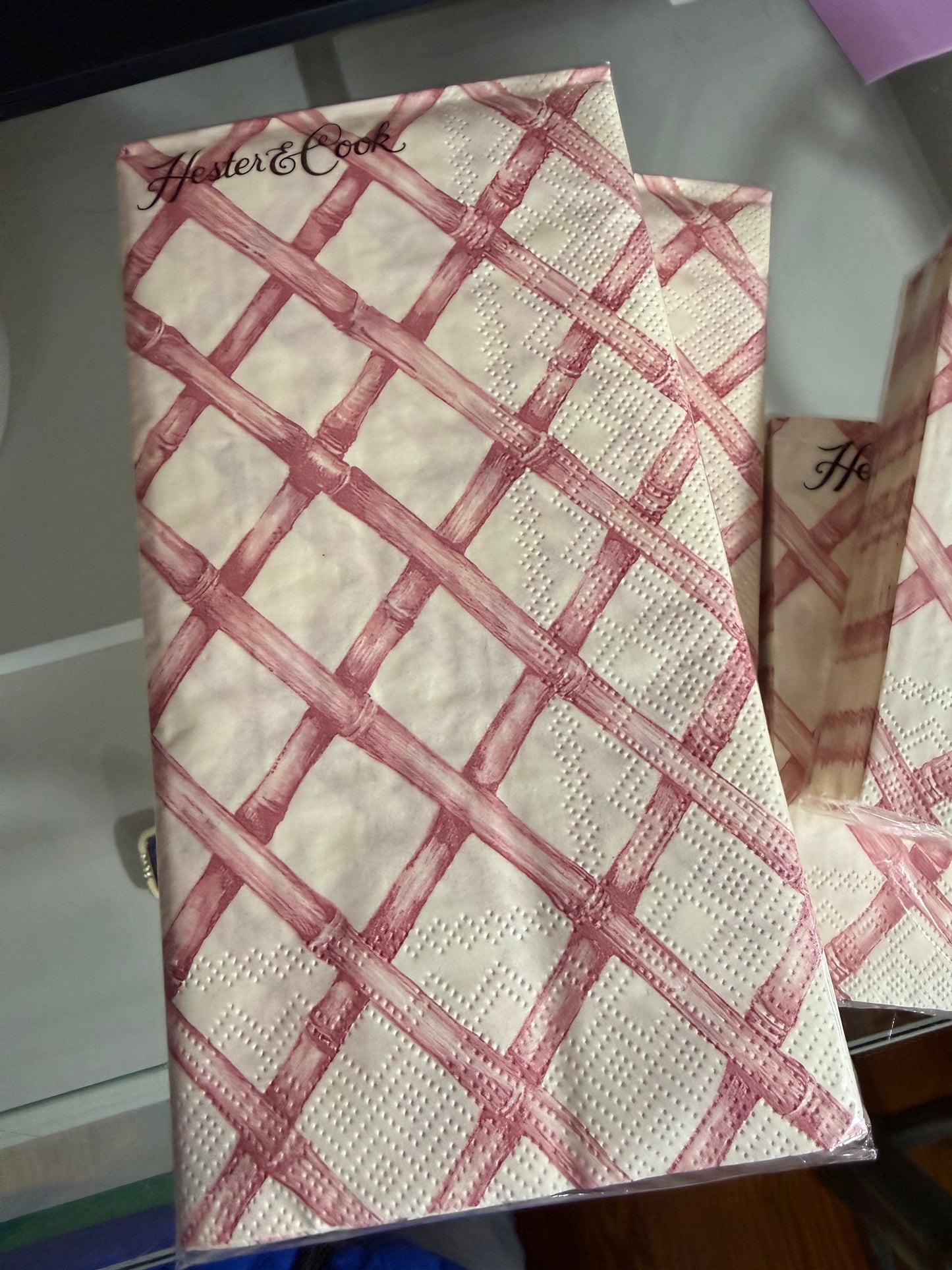Hester & Cook Pink Lattice Napkins