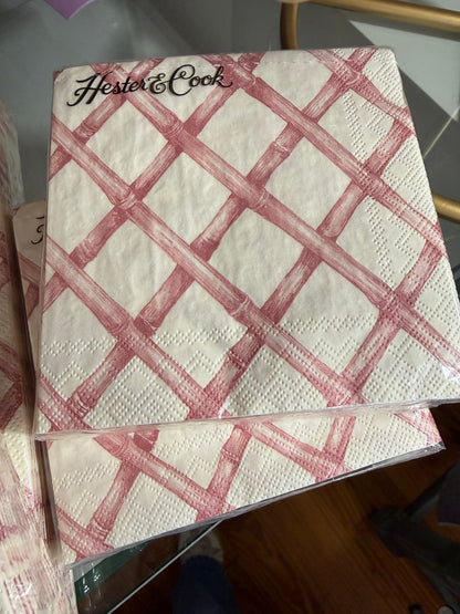 Hester & Cook Pink Lattice Napkins