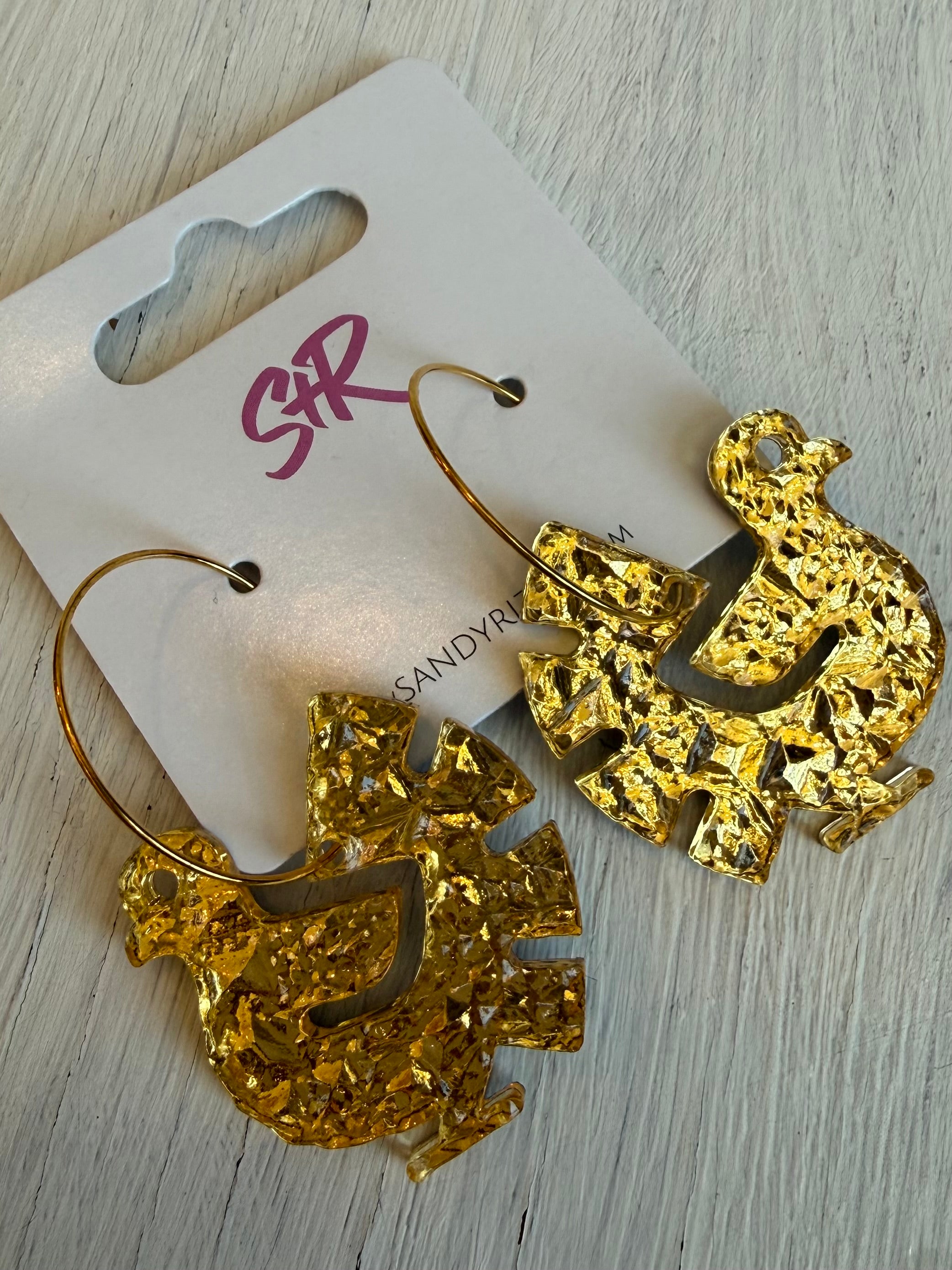 Gold Lamé Turkey Earrings