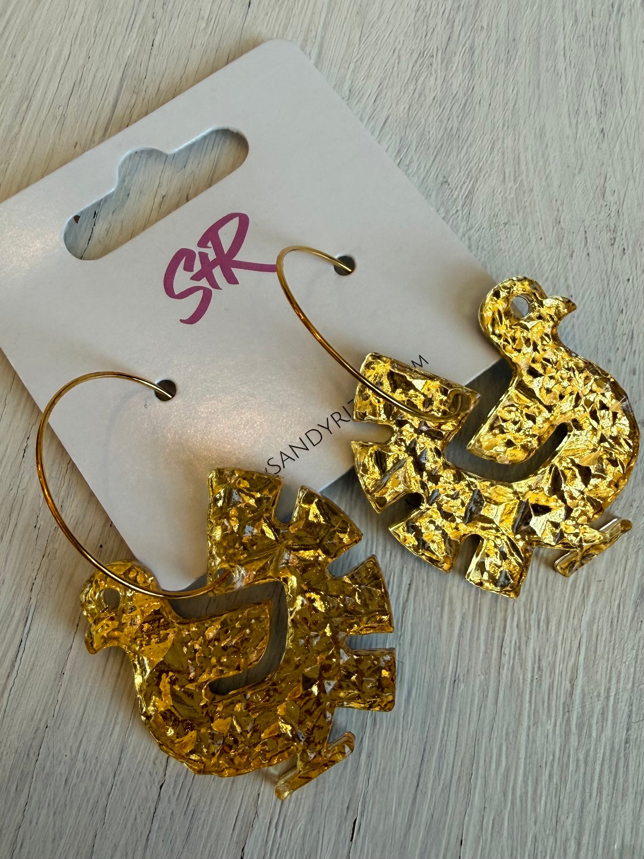Gold Lamé Turkey Earrings