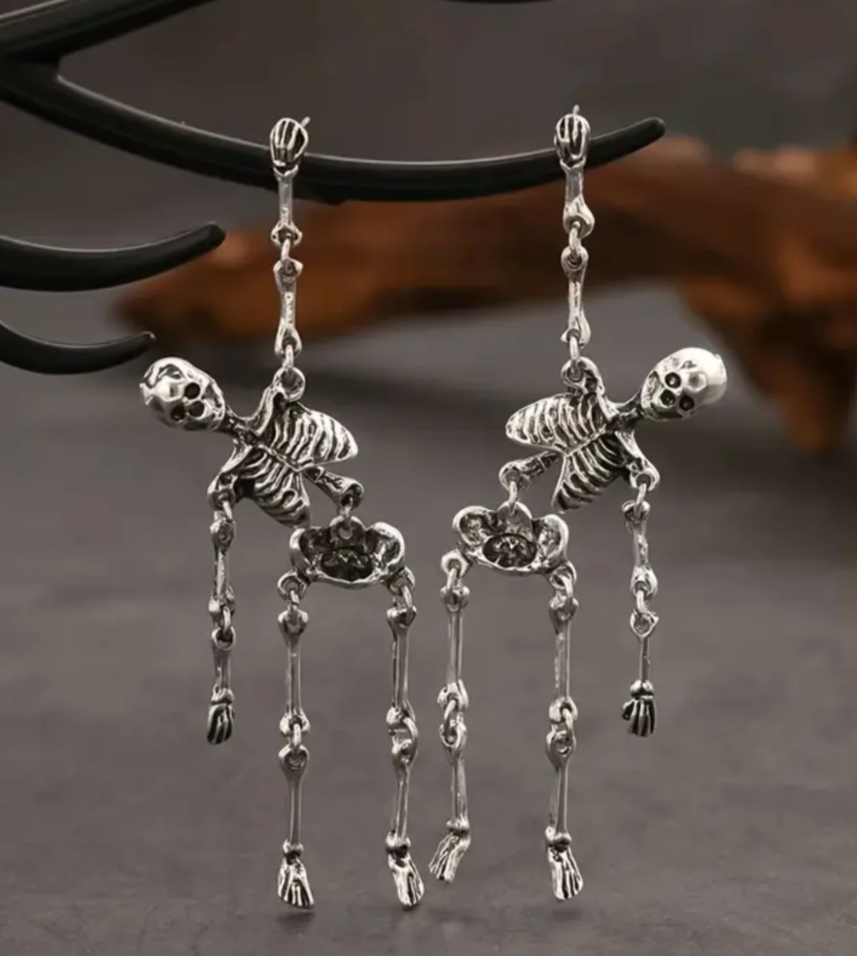 Silver Skeleton Dangle Earrings | Jewelry