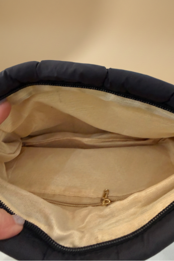 Puffy Clutch/bag: Blush Pink and Black