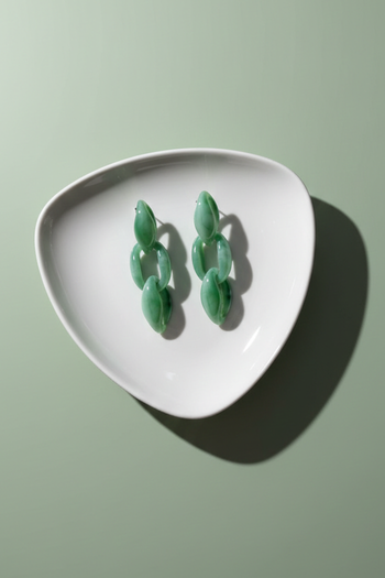 jBloom Nori Turquoise Acrylic Statement Earrings