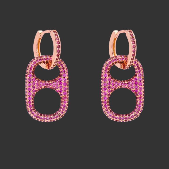 Hillbetty Poptab Huggie Hoop Sparkly Charm Drop Earrings
