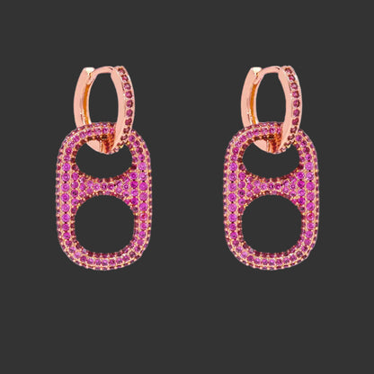 Hillbetty Poptab Huggie Hoop Sparkly Charm Drop Earrings