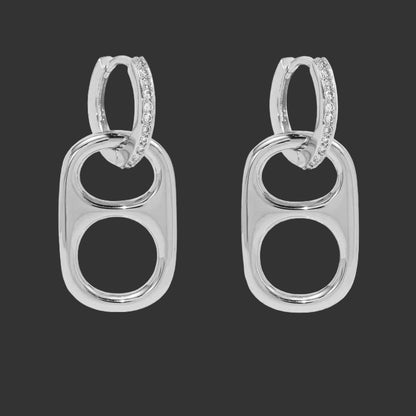 Basic Betty Silver Poptab Huggie Earrings