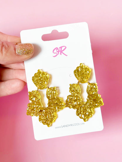Gold Lamé  Priscilla Earrings - Sandy & Rizzo