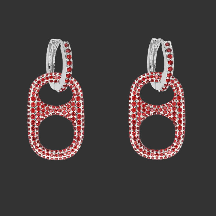 Hillbetty Poptab Earrings - Silver/Red