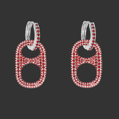 Hillbetty Poptab Earrings - Silver/Red