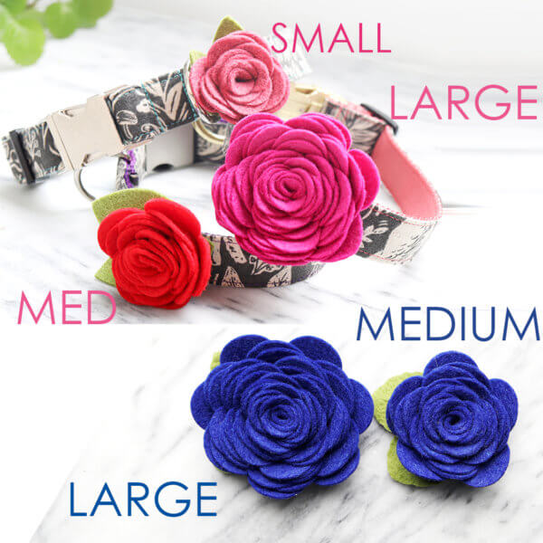 Dog Collar Rose Flower