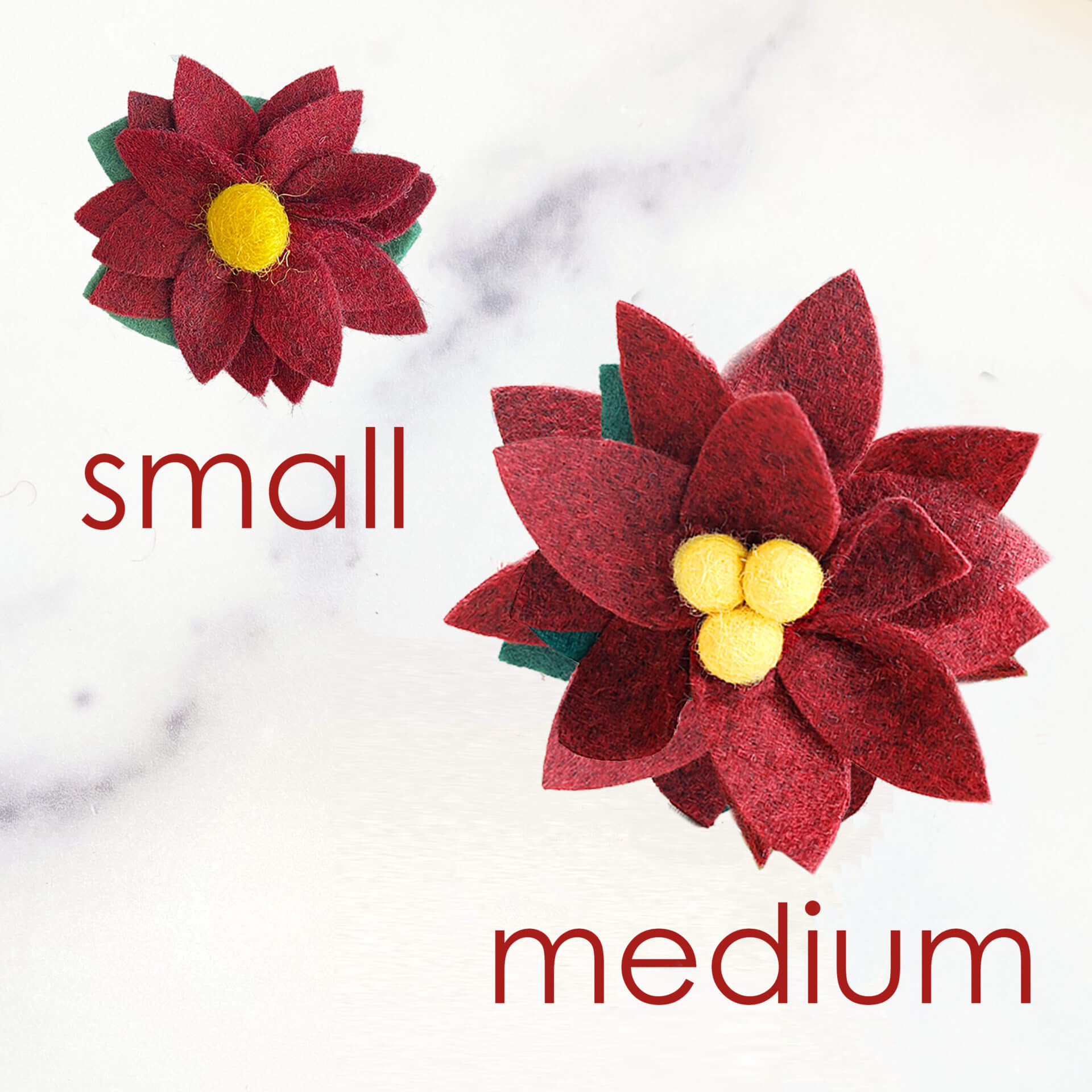Poinsettia Holiday Dog Collar Flower