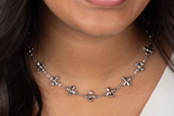 JBloom Isabelle Necklace - Silver Crosses