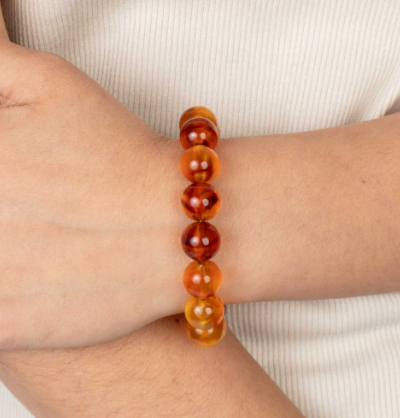 JBloom Elin Bracelet - Burnt Orange Resin Beads