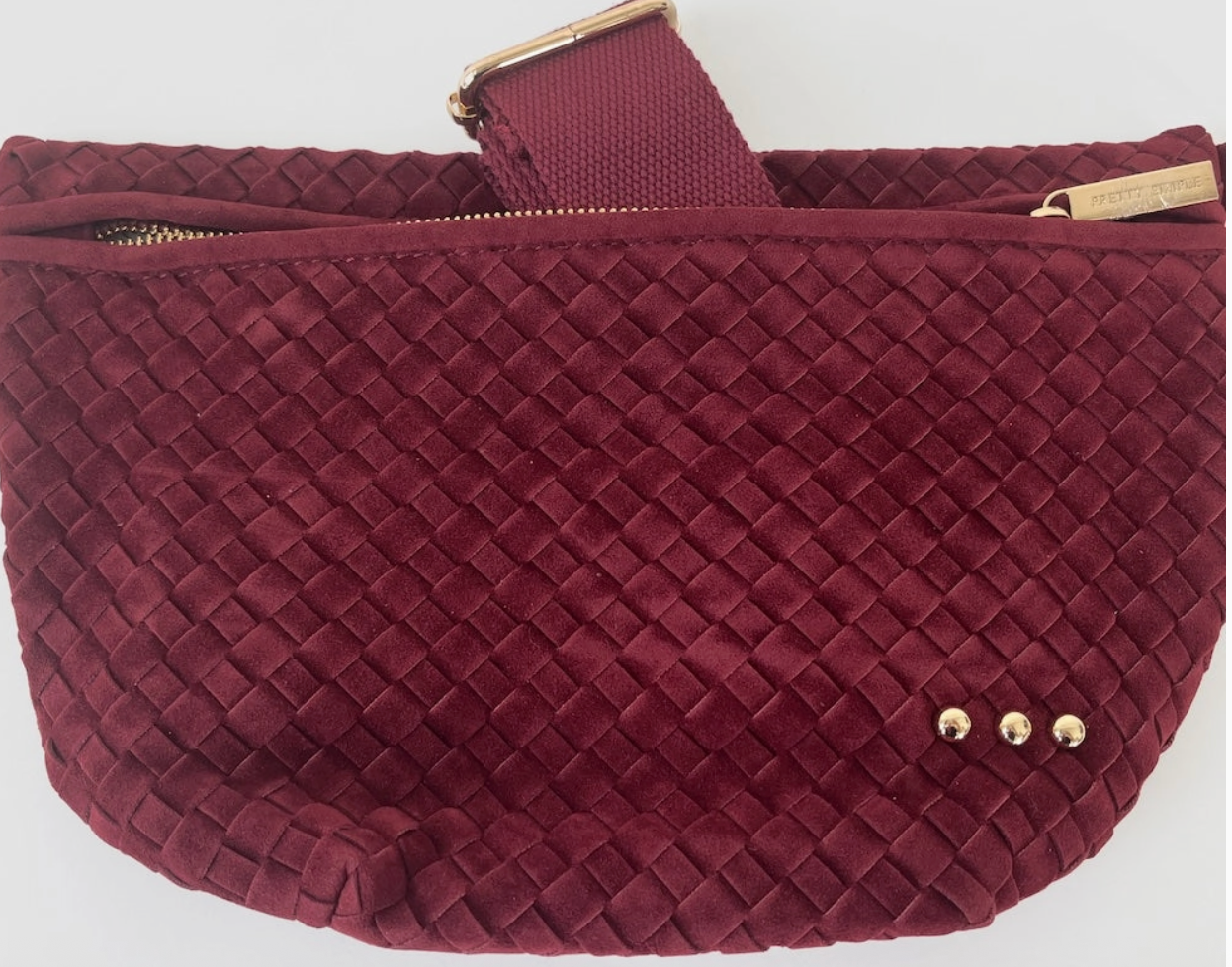 Westlyn Suede Bum Bag, Burgundy, with Strap