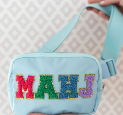 Tile & Travel Belt Bag | Light Blue MAHJ Mini Mahjong Travel Set