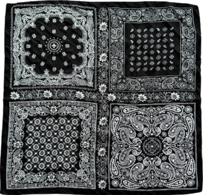 Black & White Paisley Block Print Silk-Feel Scarf