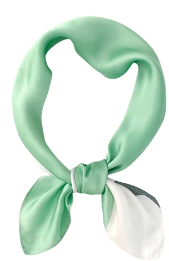 Colorful Print Bandana Scarf | Mint Green 27" Neck & Hair Scarf