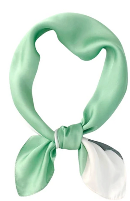 Colorful Print Bandana Scarf | Mint Green 27" Neck & Hair Scarf