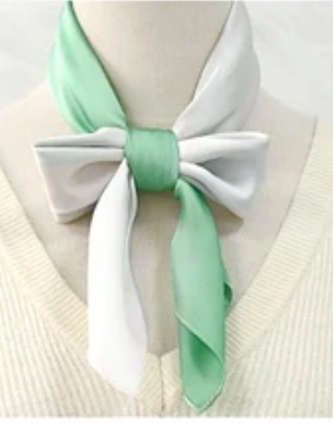 Colorful Print Bandana Scarf | Mint Green 27" Neck & Hair Scarf