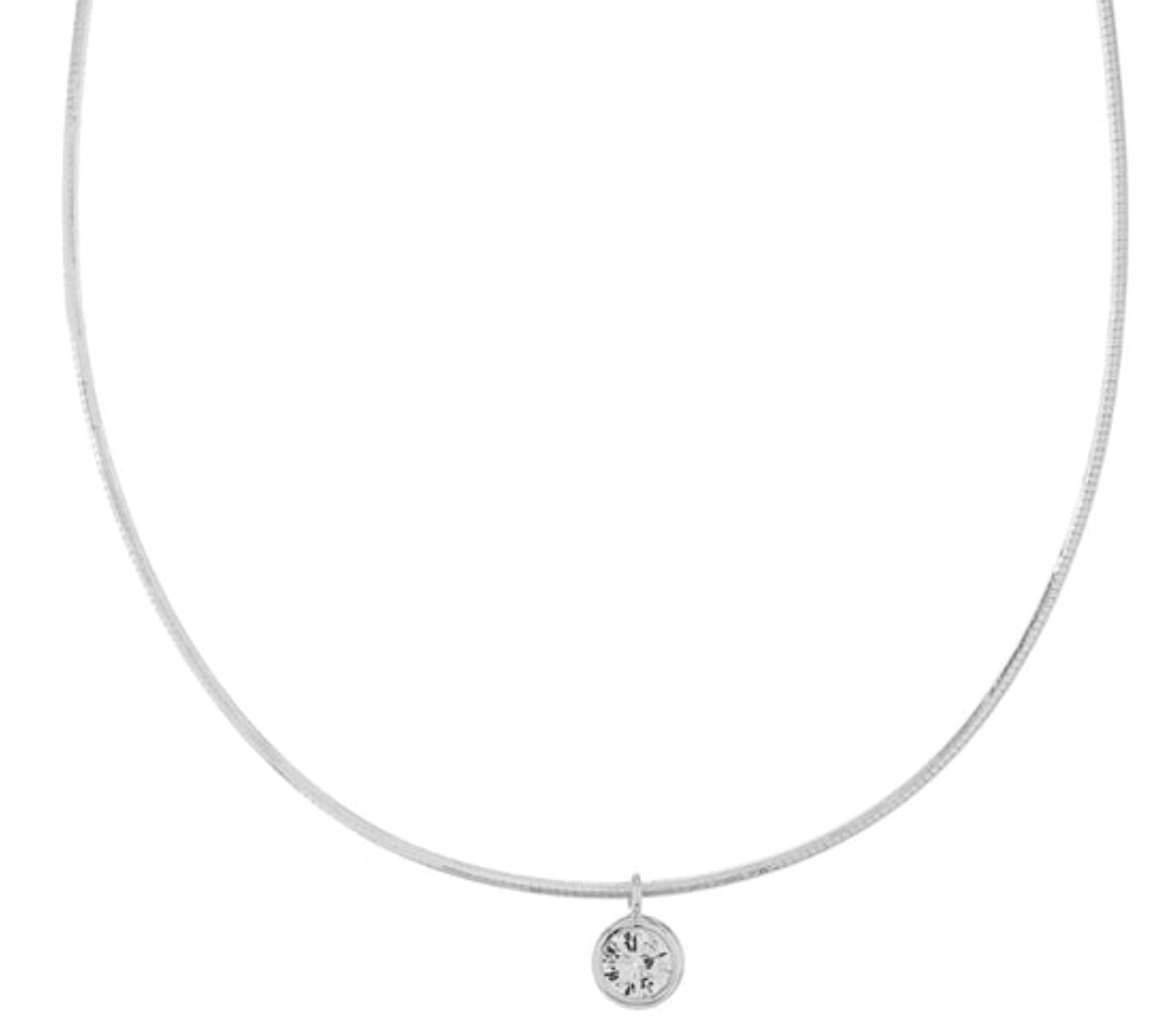 CZ Wire Necklace | Silver Dipped Solitaire Pendant Necklace
