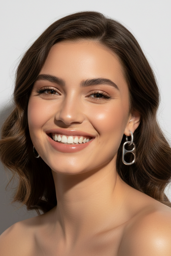 Basic Betty Silver Poptab Huggie Earrings