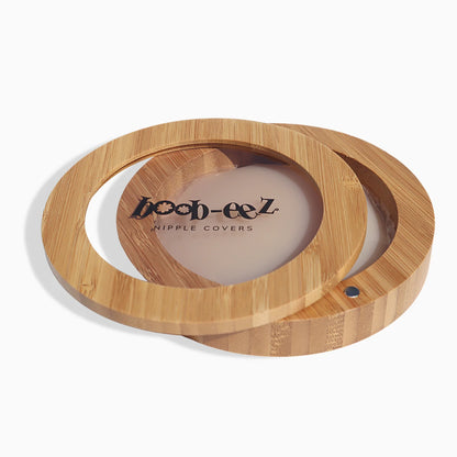 Boob-eez Nipple Covers in Bamboo Travel Case - 6cm Light Tint