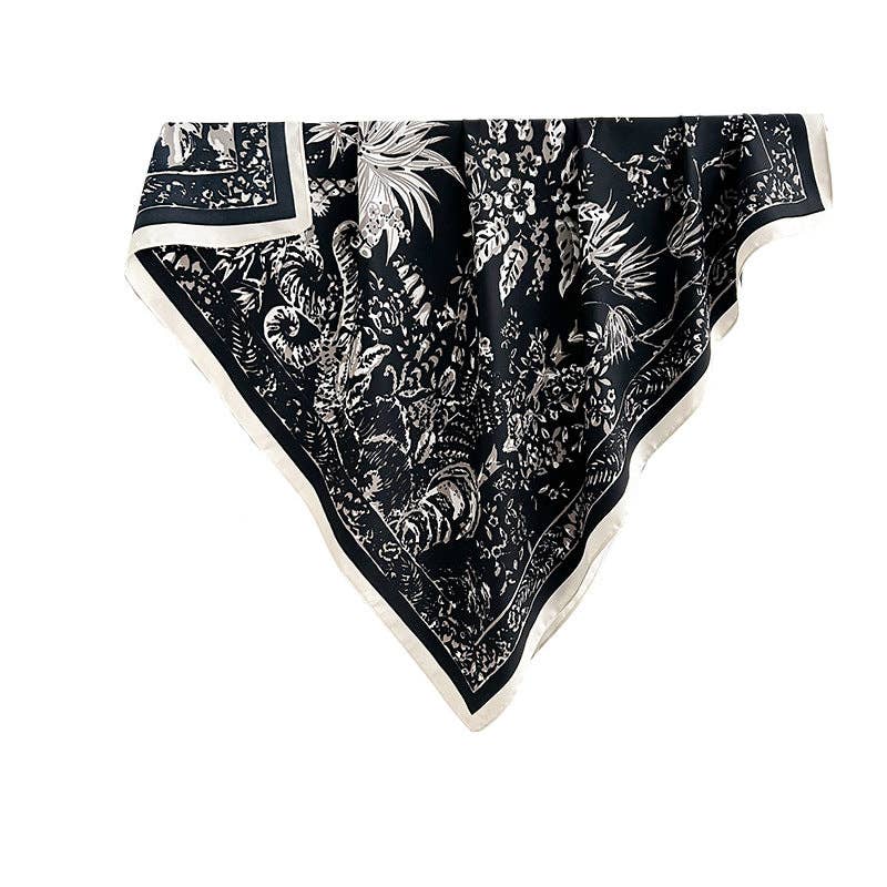 Delaney floral-print woven square scarf at Dover Grace Boutique in Watkinsville, Georgia.