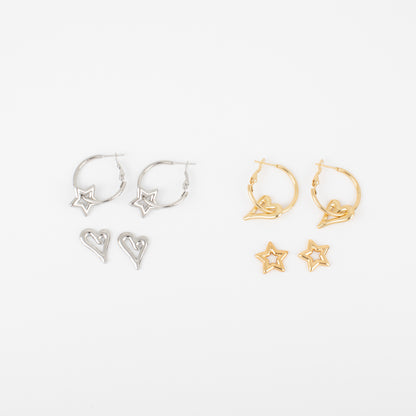jBloom Golda Silver Hoops with Interchangeable Charms