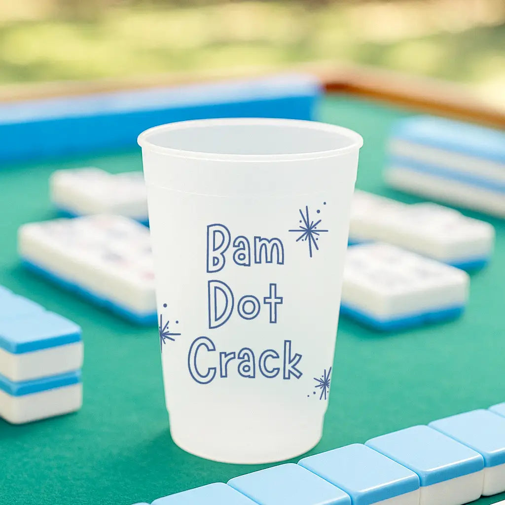 Mahjong Night Frosted Cups – 16 oz Reusable Party Cups