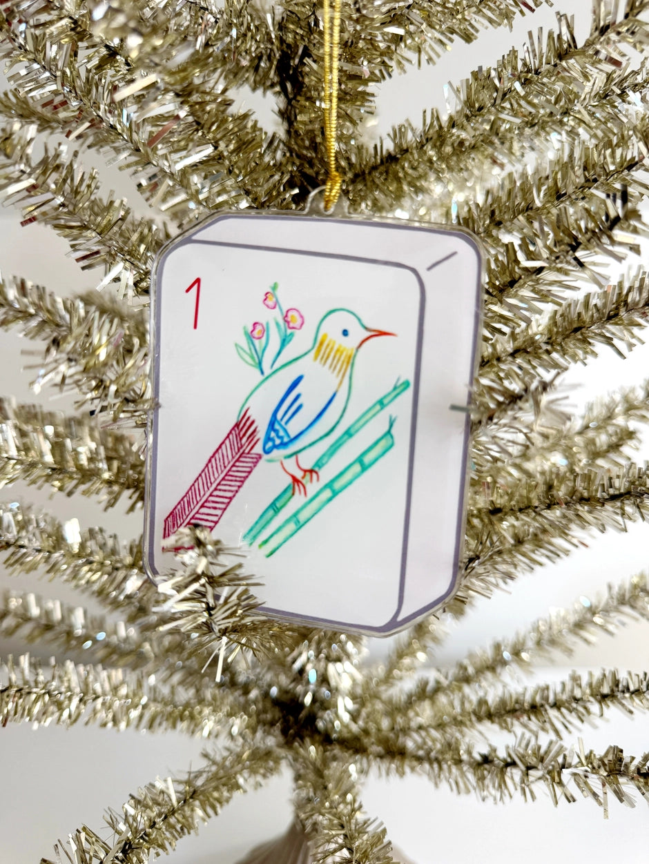 Mahjong “Bird Bam” Acrylic Ornament – 4