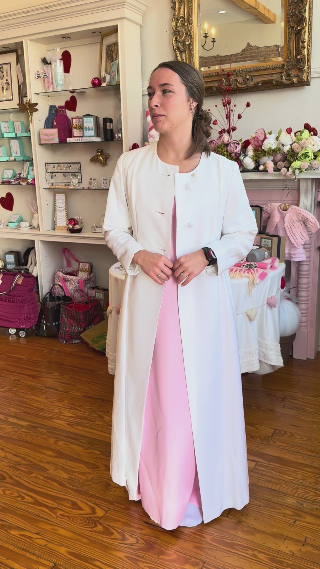 Vintage 1960s Formal Dress & Opera Coat Set | Empire Waist Gown - Size 2/4