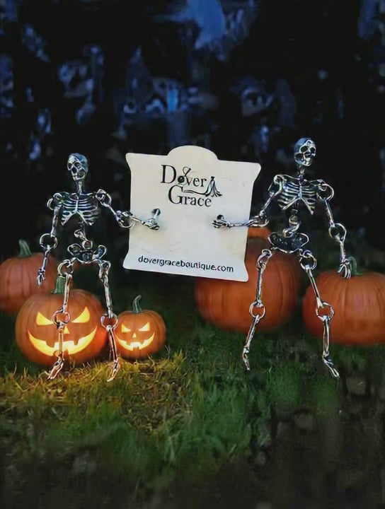 Silver Skeleton Dangle Earrings | Jewelry