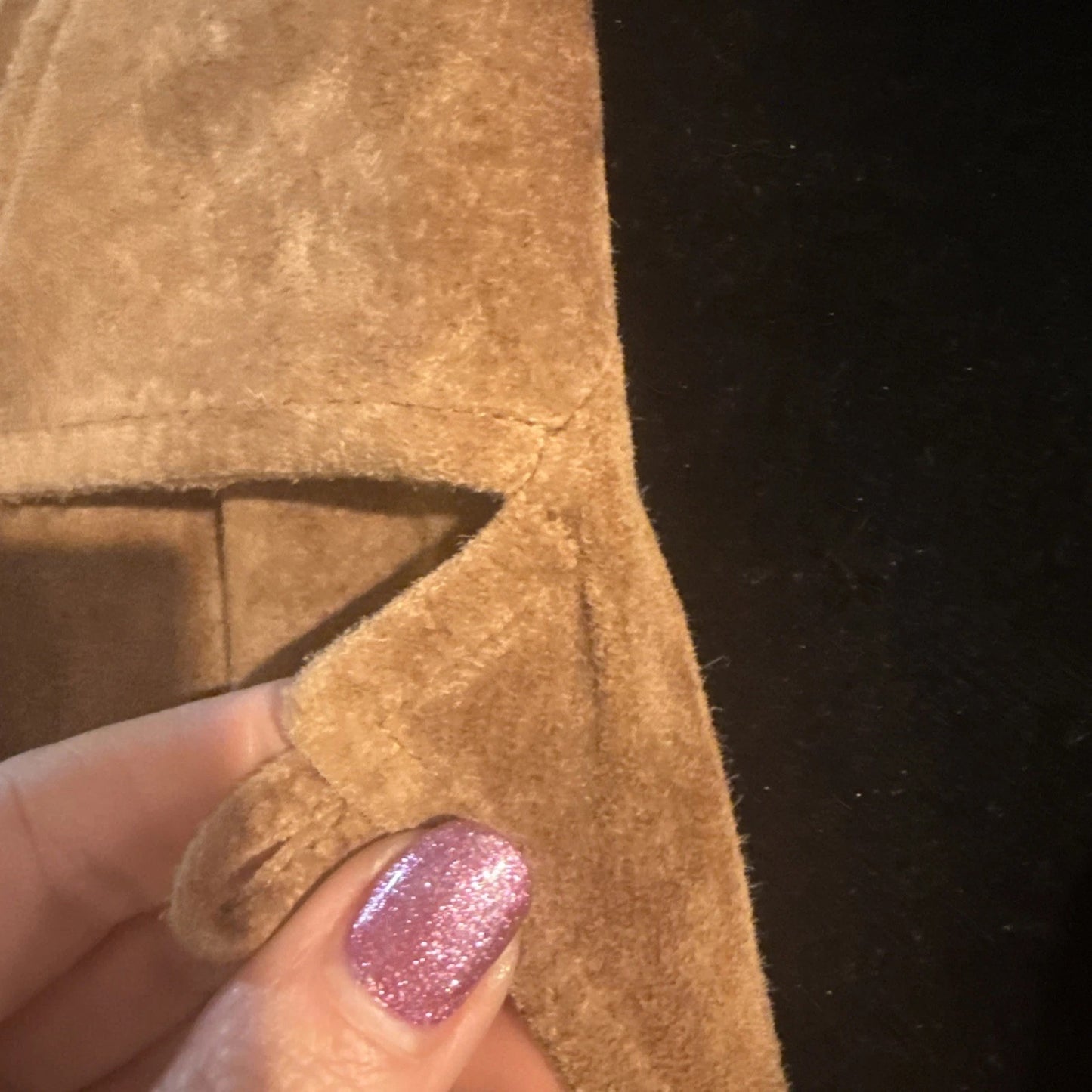 Pamela McCoy -Suede Leather Shacket Jacket