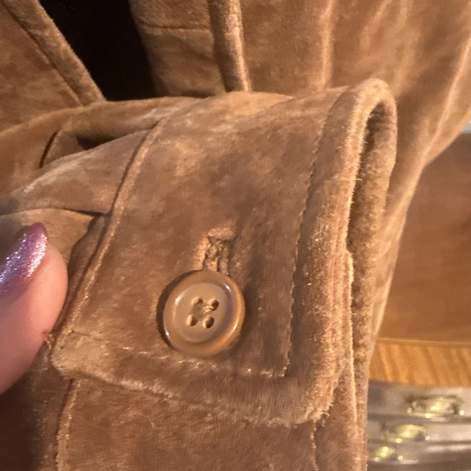 Pamela McCoy -Suede Leather Shacket Jacket