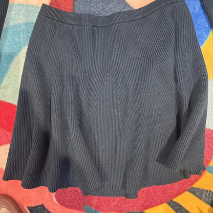Fleur du Mal - Ribbed Knit Crop Top & Skirt Two-Piece Set