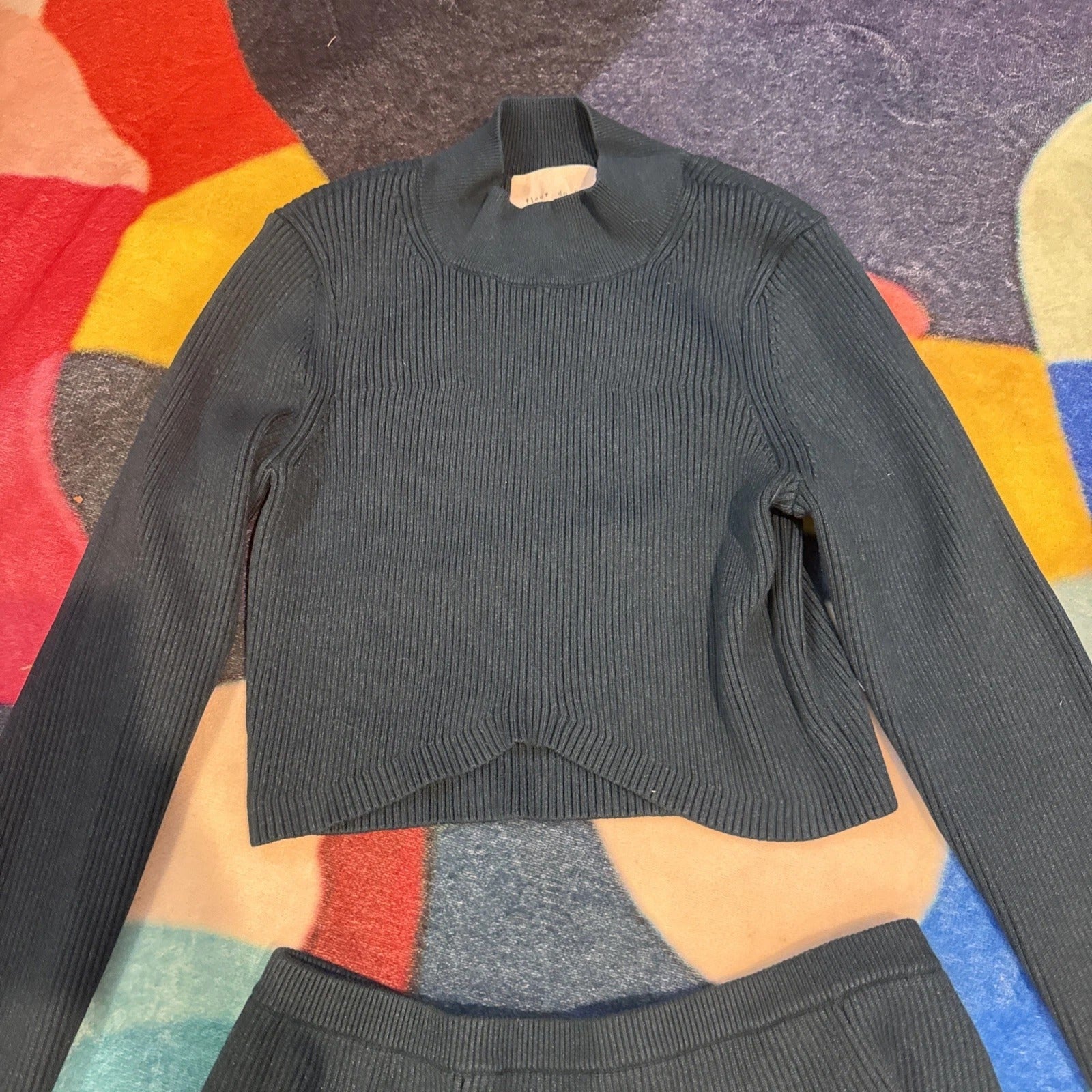 Fleur du Mal - Ribbed Knit Crop Top & Skirt Two-Piece Set