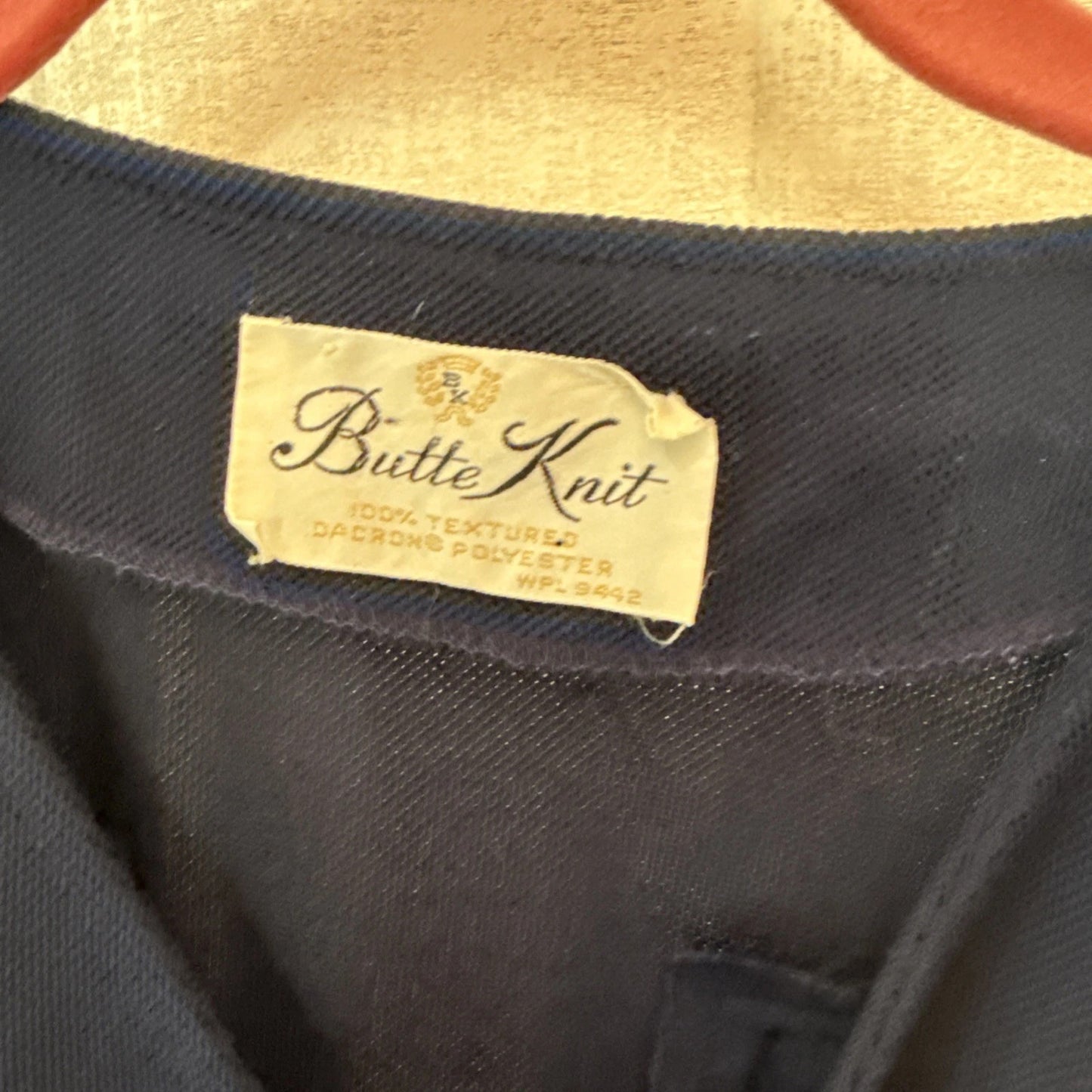 Vintage Butte Knit - Navy Gold Crest Buttons Breasted Coat Dress
