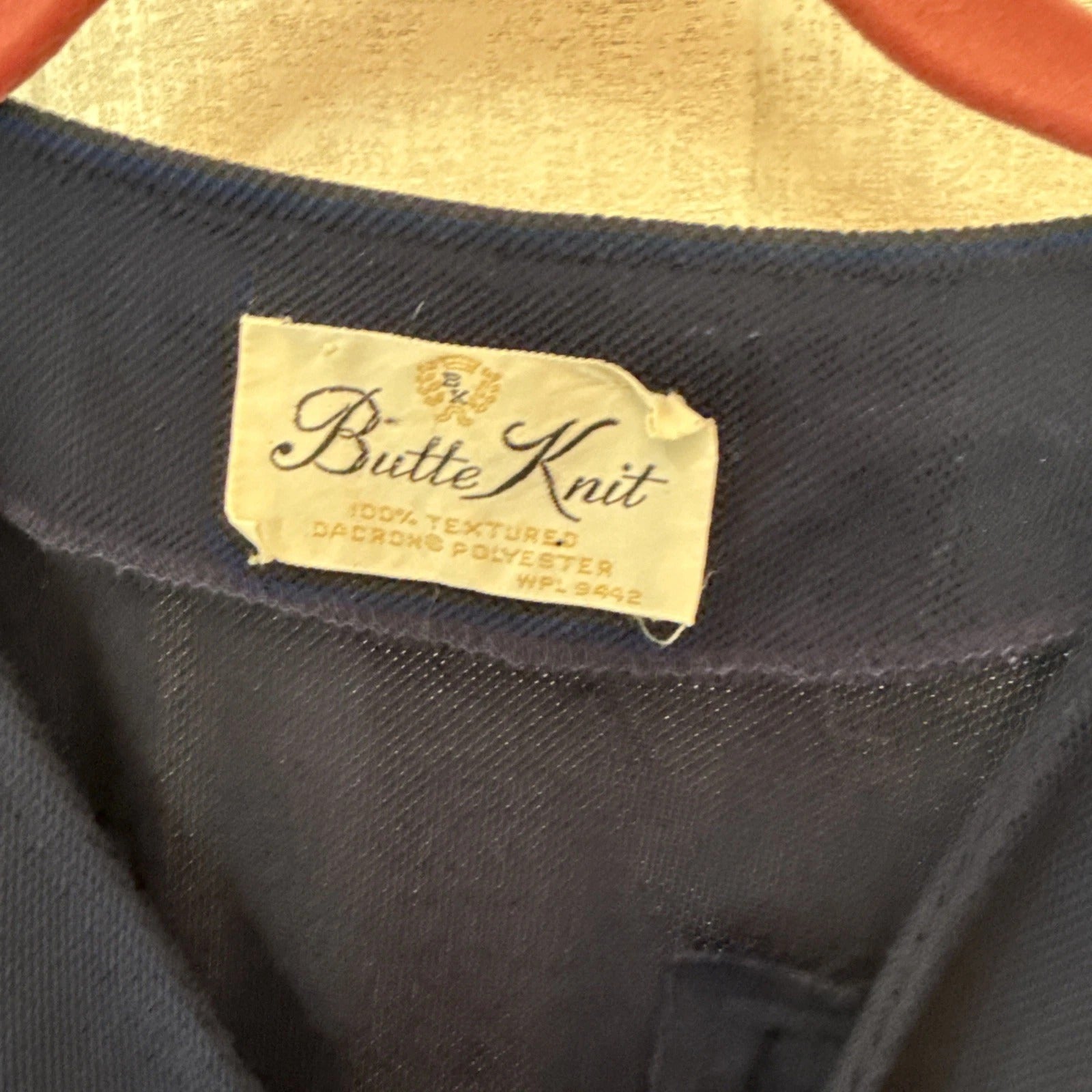 Vintage Butte Knit - Navy Gold Crest Buttons Breasted Coat Dress