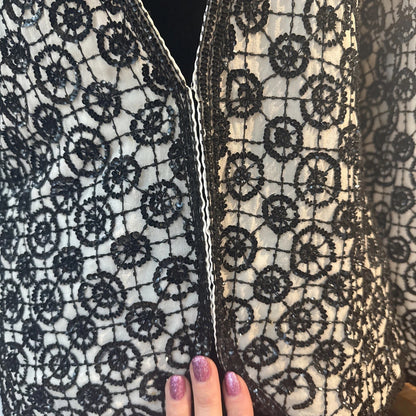 Vintage Niteline by Della Roufogali Beaded Silk Bolero Jacket