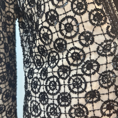 Vintage Niteline by Della Roufogali Beaded Silk Bolero Jacket