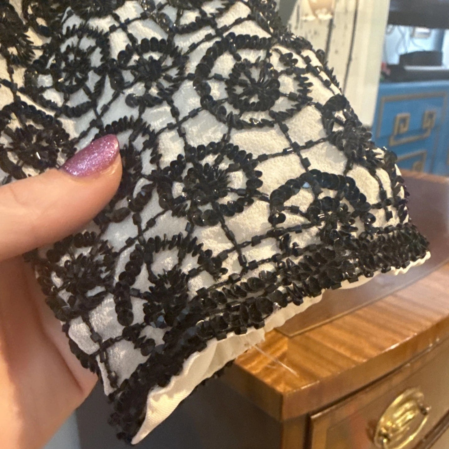 Vintage Niteline by Della Roufogali Beaded Silk Bolero Jacket