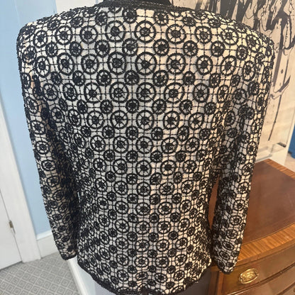 Vintage Niteline by Della Roufogali Beaded Silk Bolero Jacket