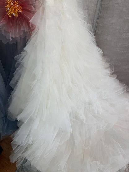 Winnie Couture- Ivory Strapless Ruched Bodice Wedding Gown