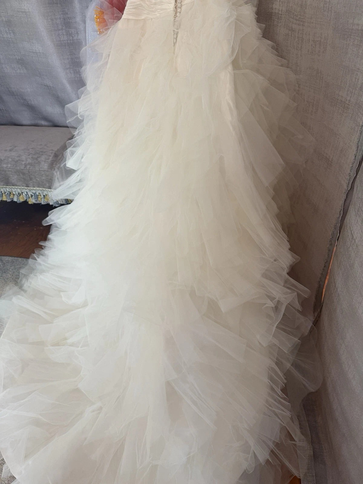 Winnie Couture- Ivory Strapless Ruched Bodice Wedding Gown