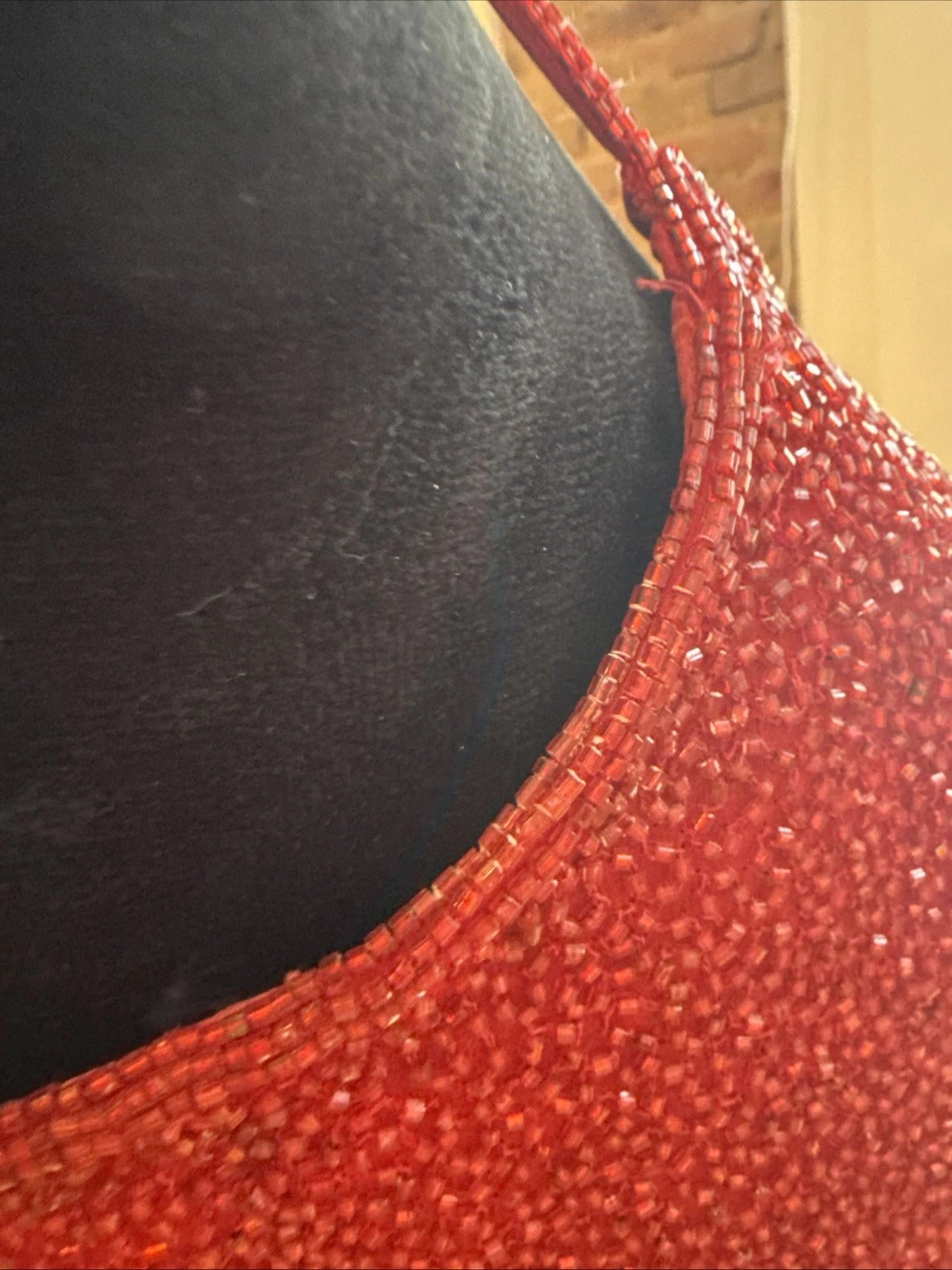 Vintage Sean Collection- Cherry Red Beaded Silk  Gown