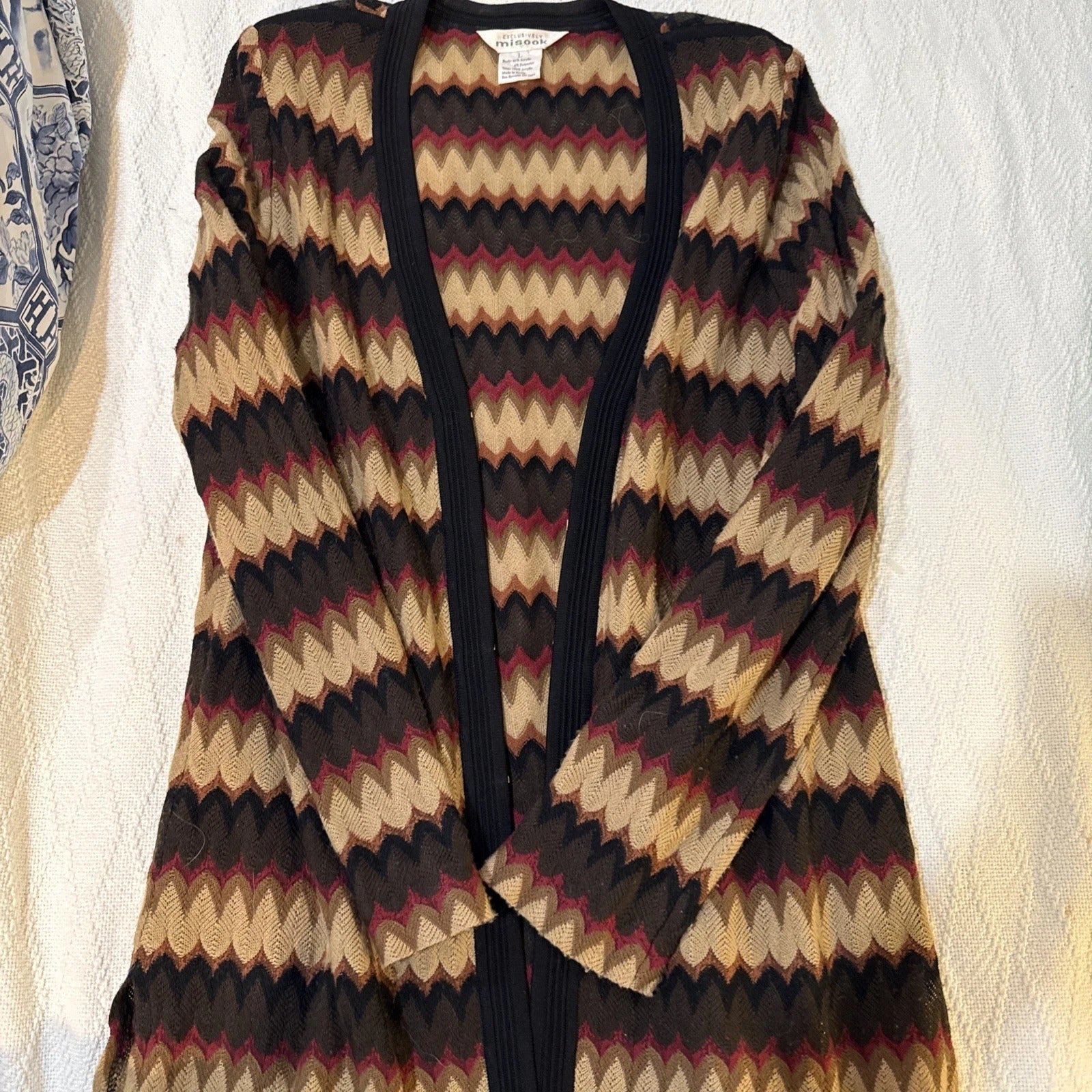 Patterned cardigan on a white background