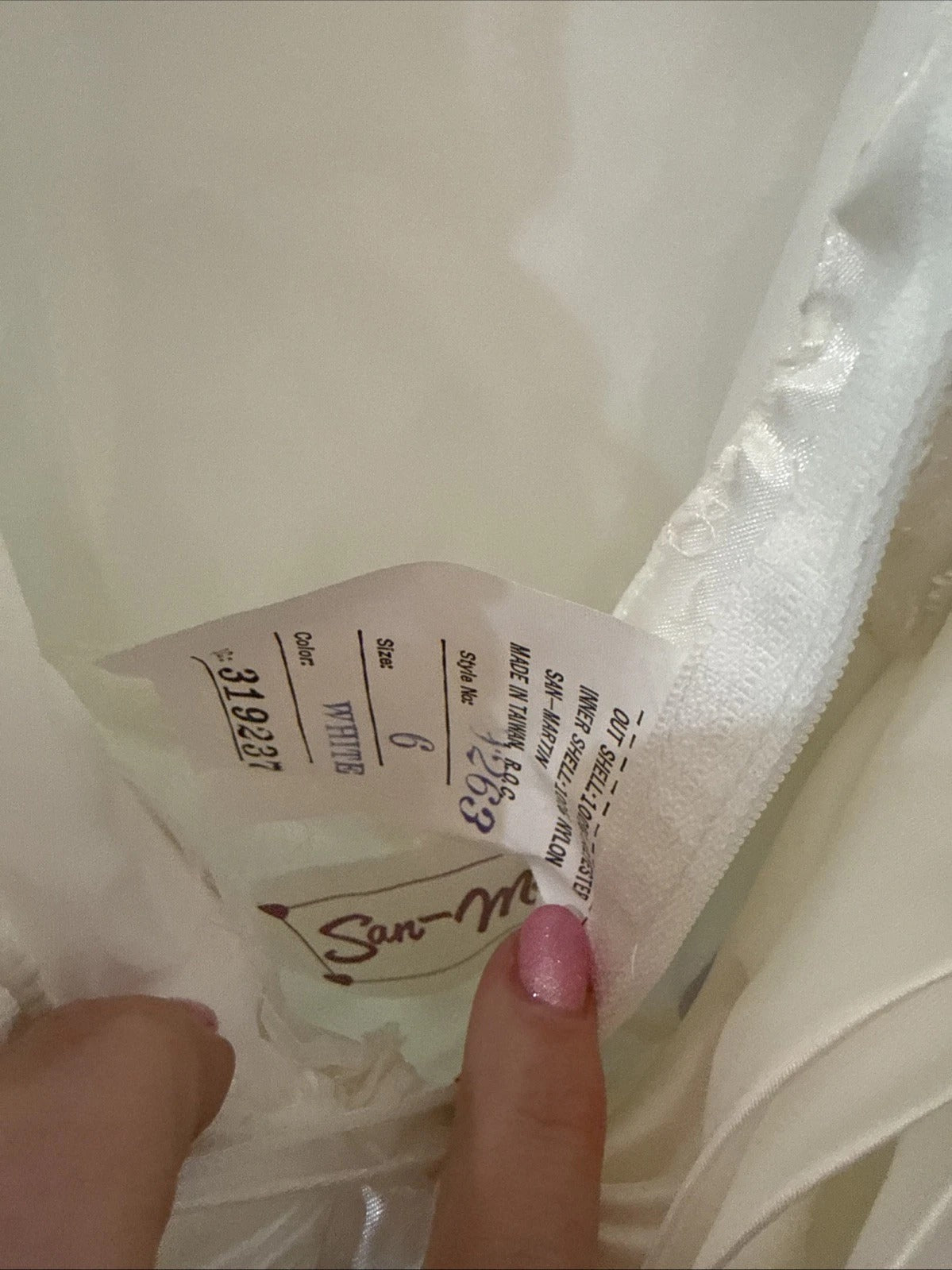 Vintage San-Martin Mermaid Pearl Back Draping Wedding Gown