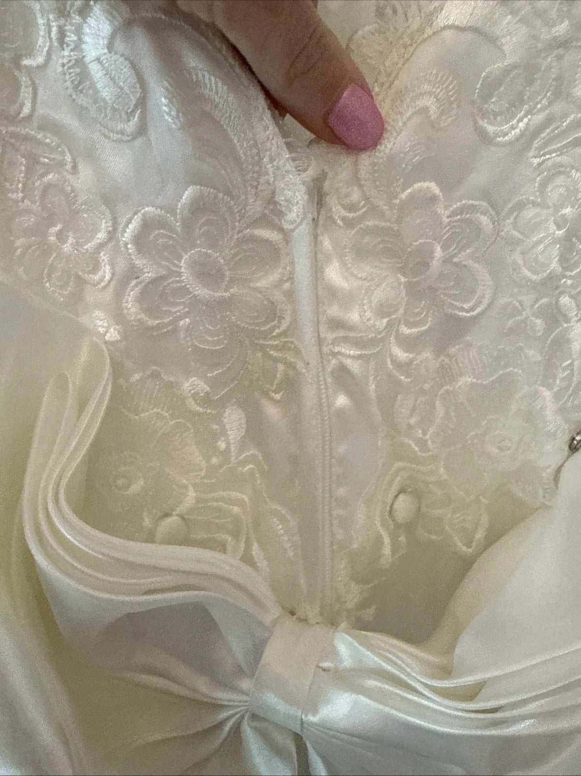 Vintage San-Martin Mermaid Pearl Back Draping Wedding Gown