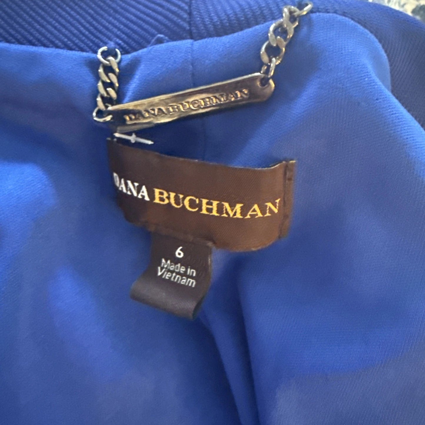 Dana Bucham - Royal Blue Notched Lapel Blazer with Front Zipper Pockets