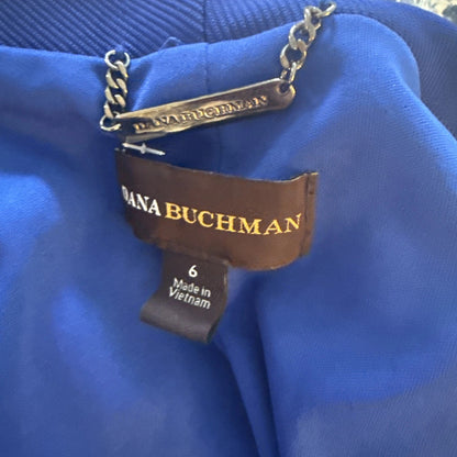 Dana Bucham - Royal Blue Notched Lapel Blazer with Front Zipper Pockets